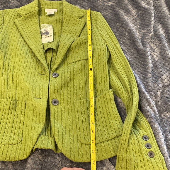 Sold Mercari Adorable New avacado green cable knit jacket blazer szS - Picture 3 of 10